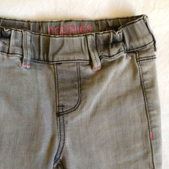 noppies kids faded gray skinny jeans jeggings with heart knee patches size 110 - Picture 3 of 8